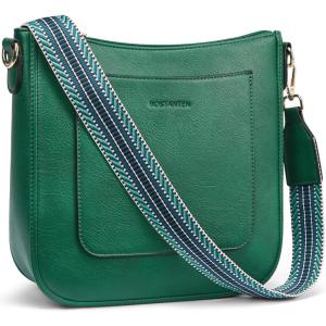 imageBOSTANTEN Crossbody Bags for Women Trendy Vegan Leather Hobo Handbags Fashion Shoulder Purse with Adjustable Guitar StrapGreen