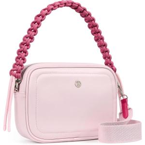 imageBOSTANTEN Crossbody Bags for Women Vegan Leather Designer Shoulder Purses Trendy Small Handbags with Paracord StrapPink