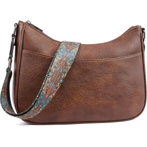 imageBOSTANTEN Crossbody Bags for Women Vegan Leather Purses Quilted Shoulder Handbags with Adjustable Shoulder StrapZ02brown