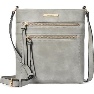 imageBOSTANTEN Crossbody Purses for Women Medium Shoulder Bag Quilted Handbags with Zipper PocketC16grey
