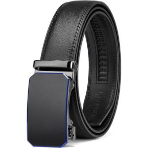 imageBOSTANTEN Mens Belt Leather Ratchet Belt For Men Dress and Casual with Adjustable Buckle Trim to Fit009black  Blue