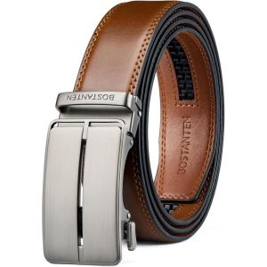 imageBOSTANTEN Mens Belt Leather Ratchet Belt For Men Dress and Casual with Adjustable Buckle Trim to Fit024  Bostantendark Brown