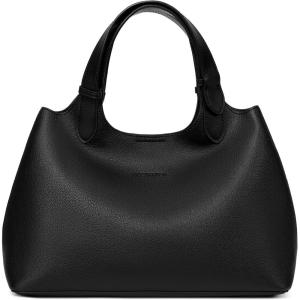 imageBOSTANTEN Satchel Purses for Women Trendy Slouchy Bags Vegan Leather Shoulder Bag Designer Purses with Adjustable StrapBlack