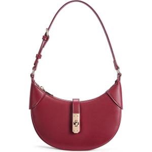 imageBOSTANTEN Shoulder Bags for Women Small Crescent Moon Underarm Purse Trendy Vegan Leather HandbagWine Red