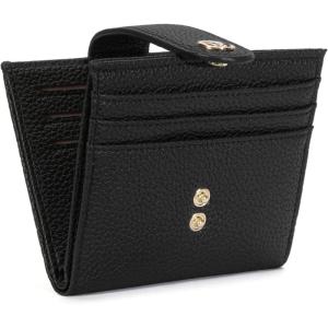 imageBOSTANTEN Slim Wallet for Women Small RFID Blocking Credit Card Holder Leather Bifold Wallets with Zipper Coin Pocket BeigeBrownBlack
