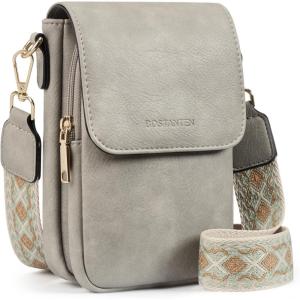 imageBOSTANTEN Small Crossbody Bags for Women Cell Phone Purse Leather Wallet Handbags with Card SlotsA06grey