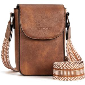 imageBOSTANTEN Small Crossbody Bags for Women Cell Phone Purse Leather Wallet Handbags with Card SlotsB01brown