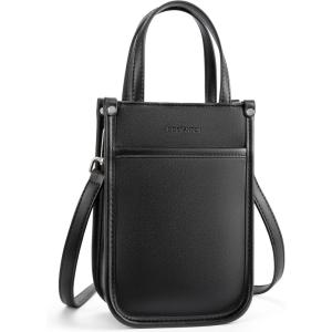 imageBOSTANTEN Small Crossbody Bags for Women Designer Zip Cell Phone Purse Shoulder Handbags Wallet with Card SlotsCblack