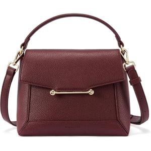 imageBOSTANTEN Small Crossbody Bags for Women Trendy Top Handle Shoulder Purse Vegan Leather Handbags with FlapWine Red