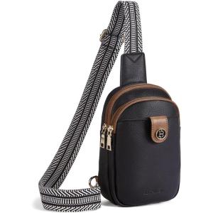 imageBOSTANTEN Small Sling Bag Crossbody Bags for Women Trendy Crossbody Purse Leather Chest BagAblack  Brown