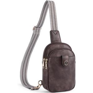 imageBOSTANTEN Small Sling Bag Crossbody Bags for Women Trendy Crossbody Purse Leather Chest BagAcoffee