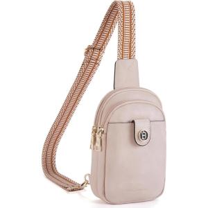 imageBOSTANTEN Small Sling Bag Crossbody Bags for Women Trendy Crossbody Purse Leather Chest BagApink