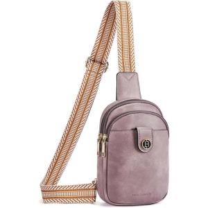 imageBOSTANTEN Small Sling Bag Crossbody Bags for Women Trendy Crossbody Purse Leather Chest BagApurple