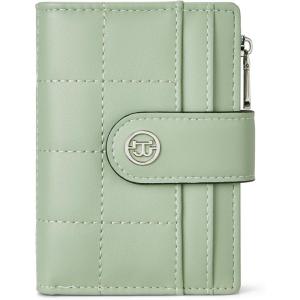 imageBOSTANTEN Small Wallet for Women Leather RFID Blocking Card Holder Bifold Compact Wallets With Zipper Coin Pocket BrownBeigeBlackPU LeahterGreen