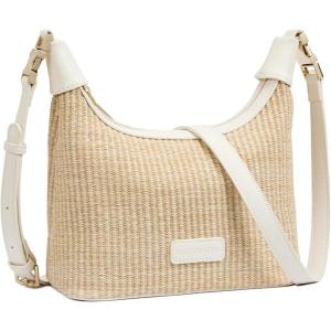 imageBOSTANTEN Straw Crossbody Bags for Women Raffia Clutch Shoulder Purse Handbags for Beach Vacation Daily UseBeige