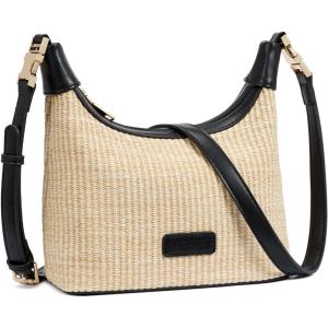 imageBOSTANTEN Straw Crossbody Bags for Women Raffia Clutch Shoulder Purse Handbags for Beach Vacation Daily UseBlack