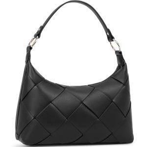 imageBOSTANTEN Woven Purses for Women Vegan Leather Hobo Bag Shoulder HandbagsBlack