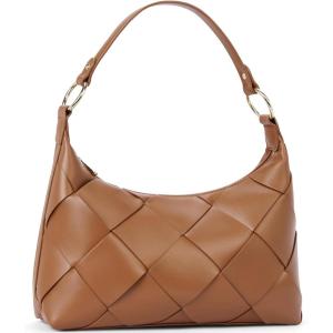 imageBOSTANTEN Woven Purses for Women Vegan Leather Hobo Bag Shoulder HandbagsBrown