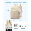 imageBOSTANTEN 156 Inch Laptop Backpack for Women College Teacher Computer Bag Travel Backpack Purse BrownBlackBeigeapricot