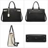 imageBOSTANTEN Briefcase for Women 156 Inch Genuine Leather Laptop Briefcase Shoulder Work Tote Bag PurseBblack