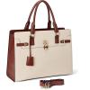 imageBOSTANTEN Briefcase for Women 156 inch Leather Laptop Bag Vintage Slim Lawyer Business Bag Stylish Work PurseAbeigebrown