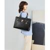 imageBOSTANTEN Briefcase for Women 156 inch Leather Laptop Bag Vintage Slim Lawyer Business Bag Stylish Work PurseCcrocodile Pattern Black