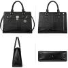 imageBOSTANTEN Briefcase for Women 156 inch Leather Laptop Bag Vintage Slim Lawyer Business Bag Stylish Work PurseCcrocodile Pattern Black