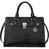 imageBOSTANTEN Briefcase for Women 156 inch Leather Laptop Bag Vintage Slim Lawyer Business Bag Stylish Work PurseCcrocodile Pattern Black