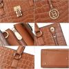 imageBOSTANTEN Briefcase for Women 156 inch Leather Laptop Bag Vintage Slim Lawyer Business Bag Stylish Work PurseDcrocodile Pattern Brown