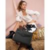 imageBOSTANTEN Briefcase for Women Laptop Tote 156 Inch Genuine Leather Handbag Work Bag BeigeCblack