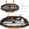 imageBOSTANTEN Briefcase for Women Leather Laptop Bag 156 inch Computer Messenger Office Business Work ToteBeige With Black