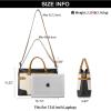 imageBOSTANTEN Briefcase for Women Leather Laptop Bag 156 inch Computer Messenger Office Business Work ToteBeige With Black