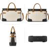 imageBOSTANTEN Briefcase for Women Leather Laptop Bag 156 inch Computer Messenger Office Business Work ToteBeige With Black