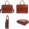 imageBOSTANTEN Briefcases for Men Messenger Bag Genuine Leather Laptop Bag 156 inch Office Work Tote for Buisness TravelAbrown