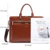 imageBOSTANTEN Briefcases for Men Messenger Bag Genuine Leather Laptop Bag 156 inch Office Work Tote for Buisness TravelAbrown