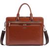 imageBOSTANTEN Briefcases for Men Messenger Bag Genuine Leather Laptop Bag 156 inch Office Work Tote for Buisness TravelAbrown