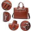 imageBOSTANTEN Briefcases for Men Messenger Bag Genuine Leather Laptop Bag 156 inch Office Work Tote for Buisness TravelAbrown