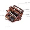imageBOSTANTEN Briefcases for Men Messenger Bag Genuine Leather Laptop Bag 156 inch Office Work Tote for Buisness TravelAbrown