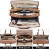 imageBOSTANTEN Briefcases for Men Messenger Bag Genuine Leather Laptop Bag 156 inch Office Work Tote for Buisness TravelCbrownbeige