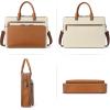 imageBOSTANTEN Briefcases for Men Messenger Bag Genuine Leather Laptop Bag 156 inch Office Work Tote for Buisness TravelCbrownbeige