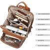 imageBOSTANTEN Genuine Leather Backpack Purse Casual College Travel Bags for Women3brown