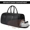 imageBOSTANTEN Genuine Leather Travel Weekender Overnight Duffel Bag Gym Sports Luggage Bags for Men Large BlackAblack