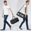 imageBOSTANTEN Genuine Leather Travel Weekender Overnight Duffel Bag Gym Sports Luggage Bags for Men Large BlackAblack