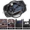 imageBOSTANTEN Genuine Leather Travel Weekender Overnight Duffel Bag Gym Sports Luggage Bags for Men Large BlackAblack