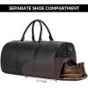 imageBOSTANTEN Genuine Leather Travel Weekender Overnight Duffel Bag Gym Sports Luggage Bags for Men Large BlackLargeBlack