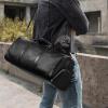 imageBOSTANTEN Genuine Leather Travel Weekender Overnight Duffel Bag Gym Sports Luggage Bags for Men Large BlackLargeBlack