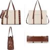 imageBOSTANTEN Laptop Bag for Women 156 inch Computer Leather Briefcase Vintage Work Tote HandbagBeige
