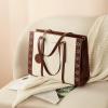 imageBOSTANTEN Laptop Bag for Women 156 inch Computer Leather Briefcase Vintage Work Tote HandbagBeige