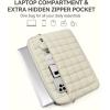 imageBOSTANTEN Laptop Case for MacBook Air 13 Inch M3 2024 Protective Case Quilted Puffy Laptop Sleeve for 13 Inch DellHPASUSMicrosoftABeige