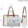 imageBOSTANTEN Laptop Tote Bag for Women Work Bag Professional 156 inch Leather Briefcase Business Office Purse Shoulder BagsBeige With Brown